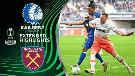 Watch West Ham United vs Gent full match replay and highlights. KICK-OFF at 19:00 (GMT) on 20th April 2023 The referee for this match is O. Grinfeeld Game played at London Stadium This is a match in Europe - UEFA Europa Conference League, Quarter Finals, Season 2022/2023